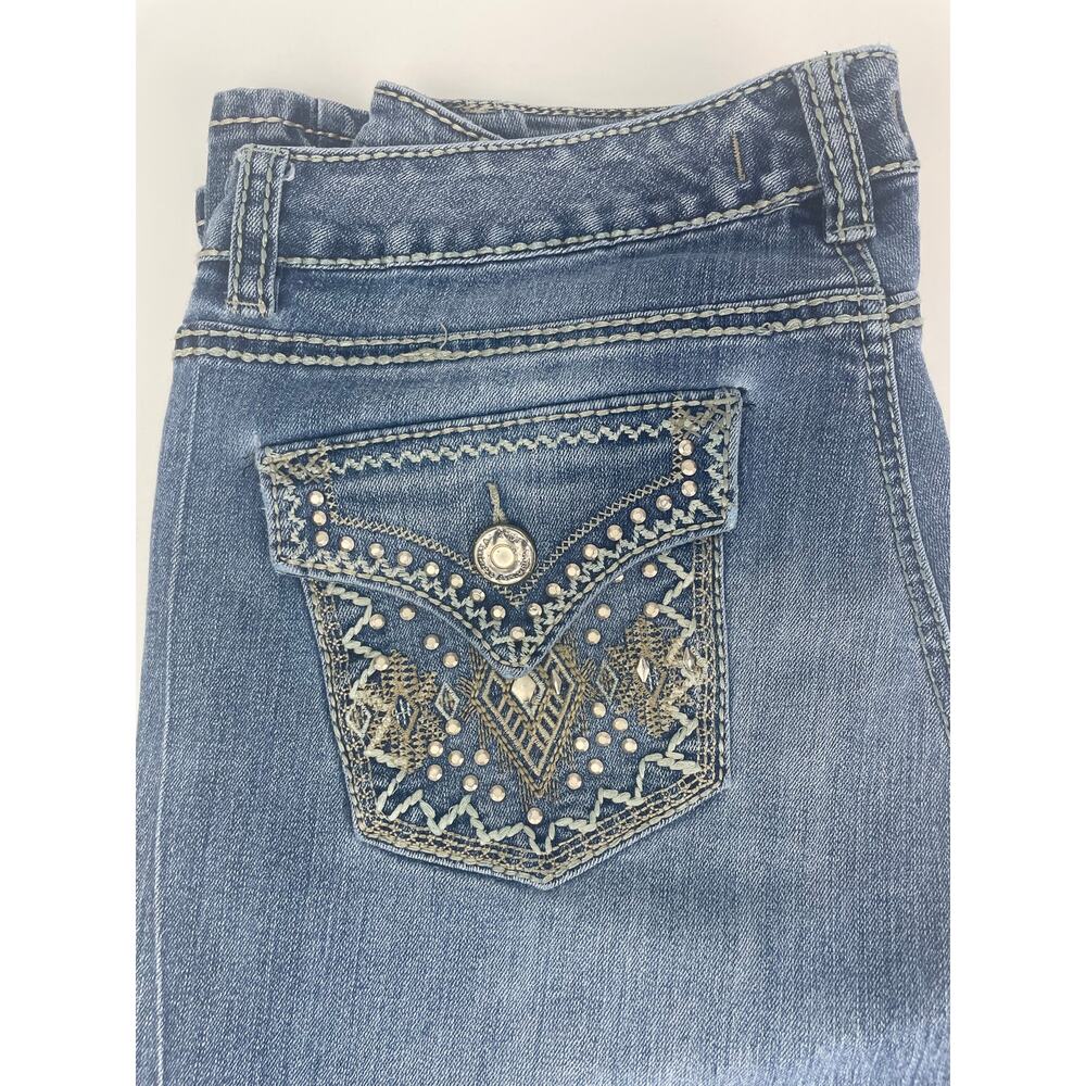 Nine West Vintage America Collection SIZE 10 32x30 Boot Cut Bling Med Wash